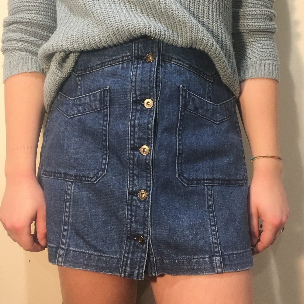 Free People Denim Mini Skirt